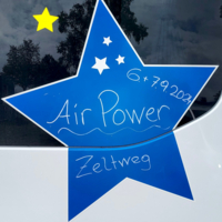 Wunschfahrt-Stern mit Aufschrift AirPower